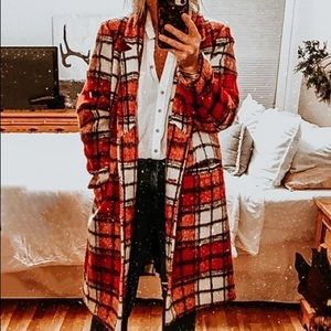 Old Navy Relaxed Plaid Soft-Brushed Overcoat for Women